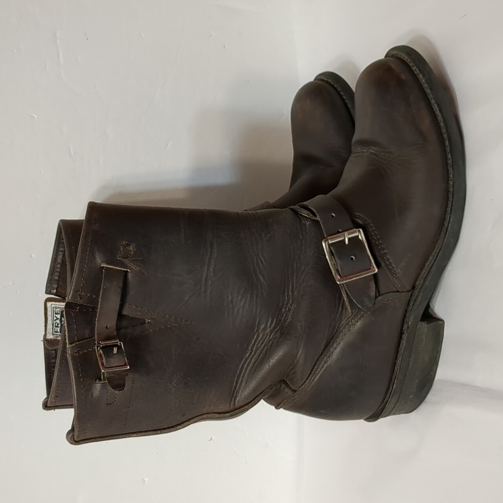 Frye Engineer Brown Leather Moto Boots